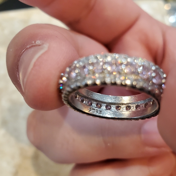 crystal eternity ring with 925 band - Picture 5 of 6